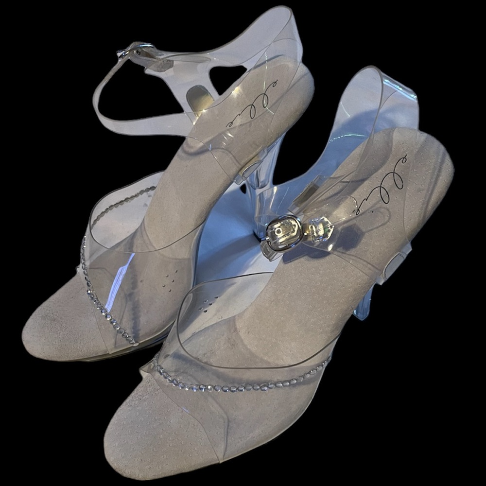 Ellie Clear Acrylic Rhinestone Heels